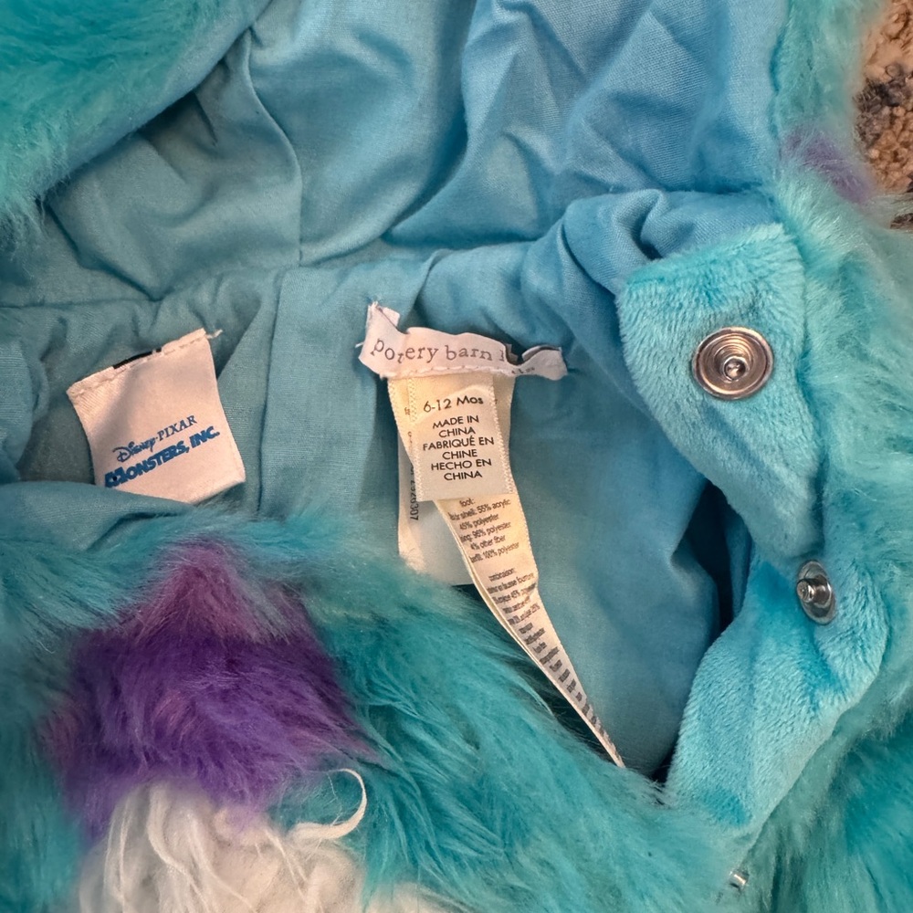 Pottery Barn Kids Monsters Inc Sulley Baby Costume 6–12 Months Like New - Picture 2 of 3